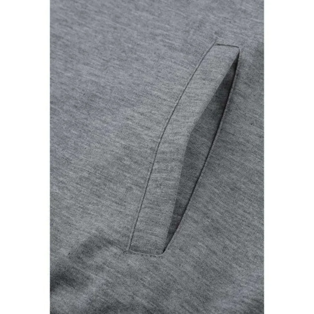 Gray Double Hooded Sweatshirt with Camo Elbow Patch and Inner Hooded 2XL - Picture 9 of 11